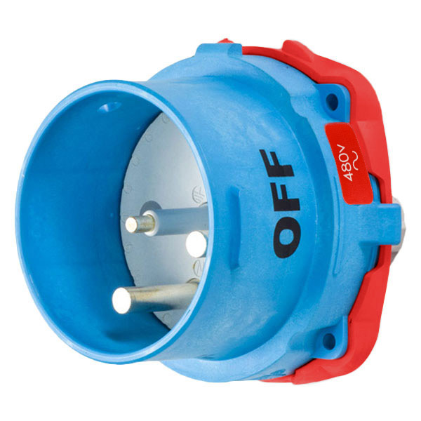63-98042 - DSN150 INLET POLY BLUE SIZE 5 TYPE 4X IP 69 2P+G 150A 480 VAC 60 Hz NO AUX